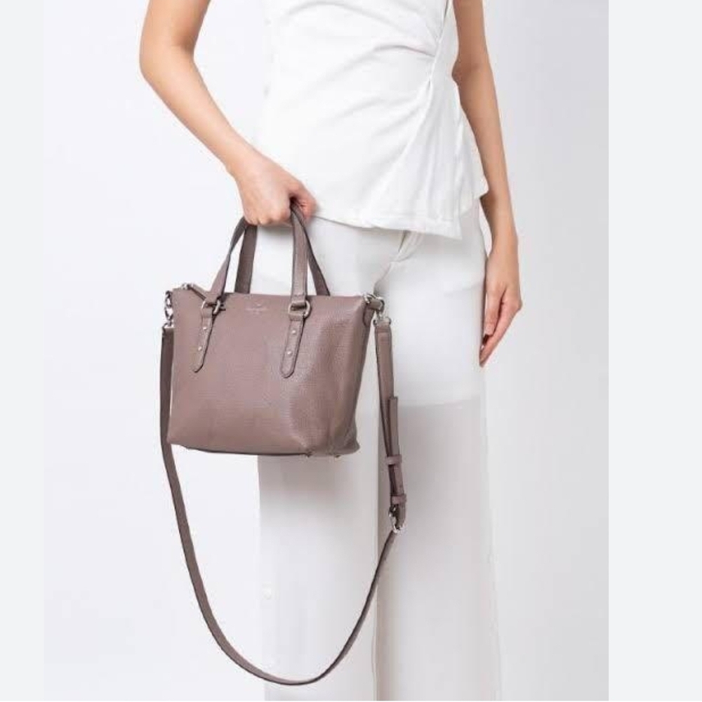 Kate Spade Larchmont Walnut Cow Leather Small Penny Satchel